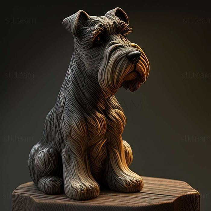 3D model Zwergschnauzer dog (STL)